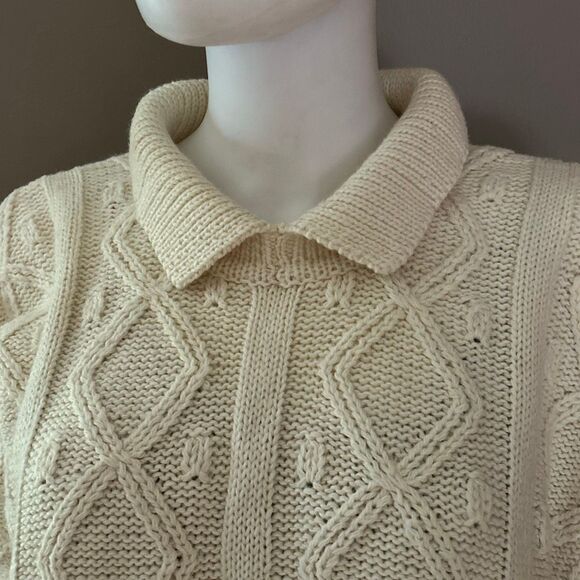 Vintage Esprit Sport Fisherman’s Wool Blend Sweater Unisex Large - Picture 4 of 11